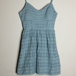 Society Girl Eyelet Sleeveless Mini Dress